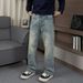 Men's Korean Streetwear Vintage Washed Denim Pants – Relaxed Harem Fit, Distressed & Faded, Stylish & Versatile (Size 28-36)_mkmklike.com