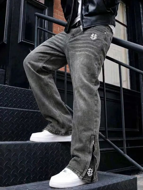 Men's Clothin 26th Autumn "US" European And American Men's Retro Washed Embroidered Straight Jeans_mkmklike.com