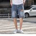 Men's Korean Style Ripped Slim Fit Denim Shorts Summer Thin Casual Trendy Brand Mid Waist Five Point Breeches_mkmklike.com