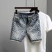 Men's Clothing Street Fashion Ripped Patch Denim Shorts Paint Graffiti Five Point Trendy Personality Youth Shorts_mkmklike.com