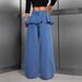 New Style Women's Jeans With Ruffled Hem, Straight Leg_mkmklike.com