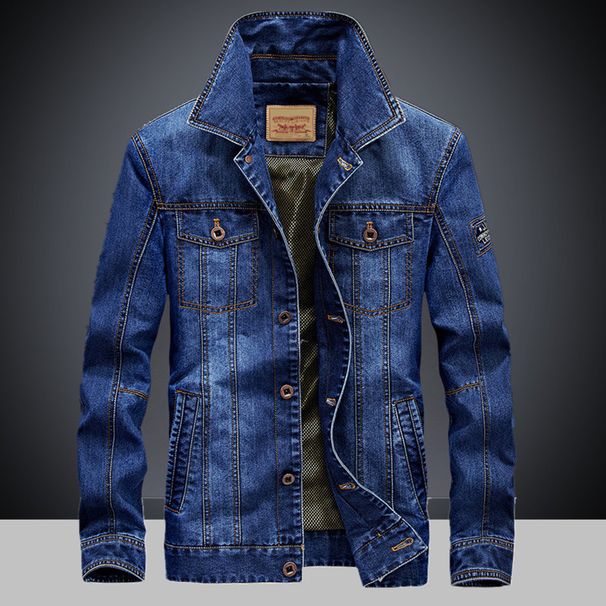 Northfold Clothing Spring Autumn Winter New Denim Top European American Turn-down Collar Plus Size Jacket Trendy Men's Coat_mkmklike.com