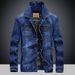 Northfold Clothing Spring Autumn Winter New Denim Top European American Turn-down Collar Plus Size Jacket Trendy Men's Coat_mkmklike.com