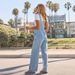K Wide Leg Denim Overalls, Casual Slimming Jumpsuit, Women's Clothing Style_mkmklike.com