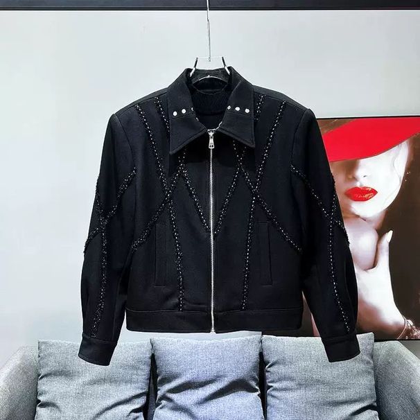 Men's Premium Tweed Collar Jacket Stylish Cropped Blazer With Punk Edge Slim Fit Autumn Winter Fashion Outerwear_mkmklike.com
