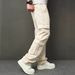 Men's Utility Cargo Pants – Beige Washed Cotton Workwear With Multi-Pocket Design (30-40, Mid-Rise Straight Fit, Street Style Inspired)_mkmklike.com