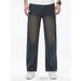 Men's Straight Leg Jeans Trendy Casual Black And Brown Versatile Trousers For All Seasons_mkmklike.com
