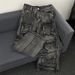 Men's Clothing High Street Heavy Washed Multi Pocket Workwear Jeans For Men And Women Loose American Straight Loose Wide Leg Mopping Trousers_mkmklike.com
