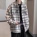 Autumn New Houndstooth Plaid Shirt Chic LittleStyle Trendy Brand High-end Men's Fashion Design Jacket_mkmklike.com