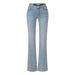 Low-Rise Flared Jeans For Women - Sexy Vintage Ombre Wash Denim Pants With Wide Bell Bottoms, Stretch Polyester Fabric_mkmklike.com