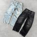 Unisex European American Style Washed Distressed Solid Color Jeans Y2K Street Fashion Casual mid Waist Straight Long Pants_mkmklike.com