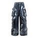 Streetwear Graffiti Jeans - Oversized Distressed Cargo Pants For Men & Women, Heavyweight Cleanfit Drop Hem Style_mkmklike.com