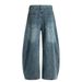 American High Street Style Personality Oversized Denim Loose Men's Vibe Trendy Vintage Washed Scimitar Wide-Leg Pants_mkmklike.com