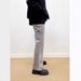 Men's Gray Pleated Flared Jeans Cleanfit Loose Casual Straight Leg Retro Style Pants_mkmklike.com