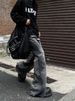 Men's Gradient Flared Jeans American Retro Street Style High Street Slim Fit Wide Leg Pants Design Conscious Autumn Wear_mkmklike.com
