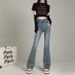 ELLE Orange Silk#High Street Retro High Waist Flared Jeans For Women Spring Summer Ins Style Stretch Slim Fit Slimming Wide_mkmklike.com