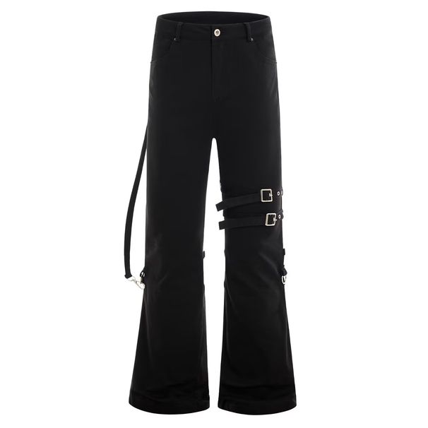 American Retro Hot Girl Black Wide Leg Flared Jeans Loose Straight Leg Flared Pants New Spring Summer Style Men's Clothing Denim_mkmklike.com