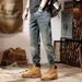 Large Size Men's Clothing Quality Spring And Autumn New Jeans Men's European And American Style Wind Yellow Mud Retro Jeans Men's Washed Men's Pants_mkmklike.com