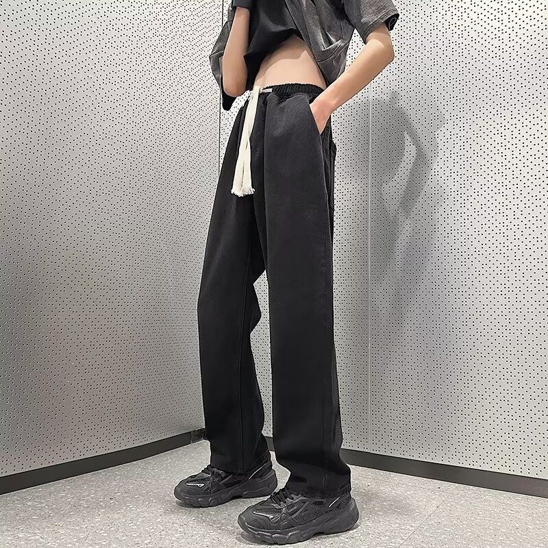 Men's Clothing Relaxed Fit Wide Leg Denim Pants – Straight Cut Casual Jeans For Men & Women_mkmklike.com