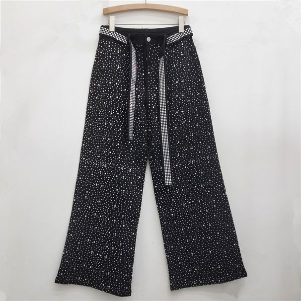 Vintage Washed Star Embroidered Ribbon Jeans | Loose Fit Wide Leg Denim Pants | Retro Boho Streetwear | High Waist Straight Leg Trousers_mkmklike.com
