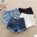 Korean 2025 Summer New Style High-Waisted Slimming Denim Shorts With Fringe And Wide Legs For Women_mkmklike.com