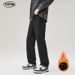 Men's Clothing Fleece Lined Stretch Jeans Autumn Winter Thick Solid Color Slim Fit Straight Leg Pants Basic Style Archer0603_mkmklike.com