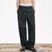 Full Print Dark Floral Casual Straight Long Pants Unisex Street Fashion Design Sense Niche Loose Jeans_mkmklike.com