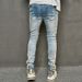 Men's Denim Solid Color Slim-Fit Small Foot Stretch Men's Slim-Fit Jeans_mkmklike.com