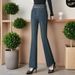 Women's Fleece-lined Thickened Jeans, 2025 Winter New Style, High-waisted, Slimming, Warm, Slightly Flared Pants With_mkmklike.com