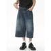 Retro Style Men's Jeans Loose Wide Leg Straight Cropped Design Loose Wide Leg Fit_mkmklike.com
