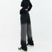 Black Gradient Jeans Women With A Pear-shaped Figure, 2026 High-waisted Straight Wide-leg Pants, Long Trousers For_mkmklike.com
