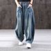 Women's Clothing Spring And Autumn New Loose Large Size Jeans For Women Retro Art White Mopping Casual Baggy Pants Bloomers Trend_mkmklike.com
