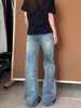 Goinsk Men's Flared Jeans CleanFit Wide Leg Pants Retro American Loose Fit For Spring Autumn_mkmklike.com
