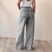 Distressed High Waist Straight Leg Jeans For Women – Washed Gray Ripped Denim Pants (Relaxed Fit, Cotton-Blend, S-XL, Vintage Streetwear)_mkmklike.com
