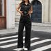 Washed Denim Button-Down Shirt & Straight-Leg Pants Set For Women – Comfortable & Stylish Two-Piece Outfit_mkmklike.com