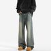 Vintage Washed Distressed Denim Jeans For Men - Relaxed Fit Straight Leg Trousers With Retro Style_mkmklike.com