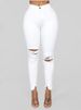 K Fashion New Pure Color Ripped Long Pants For Women_mkmklike.com