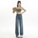 Slim-fit Straight-leg Jeans Women, 2026 Spring New Style, High-waisted Wide-leg Pants For Petite Figures, Loose-fitting_mkmklike.com