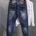 Men's Clothing Slim Fit Stretch Jeans Straight Leg Denim Pants Multiple Pockets, Comfortable Mid Rise Trousers For Casual Wear (Blue, Size 28-36)_mkmklike.com