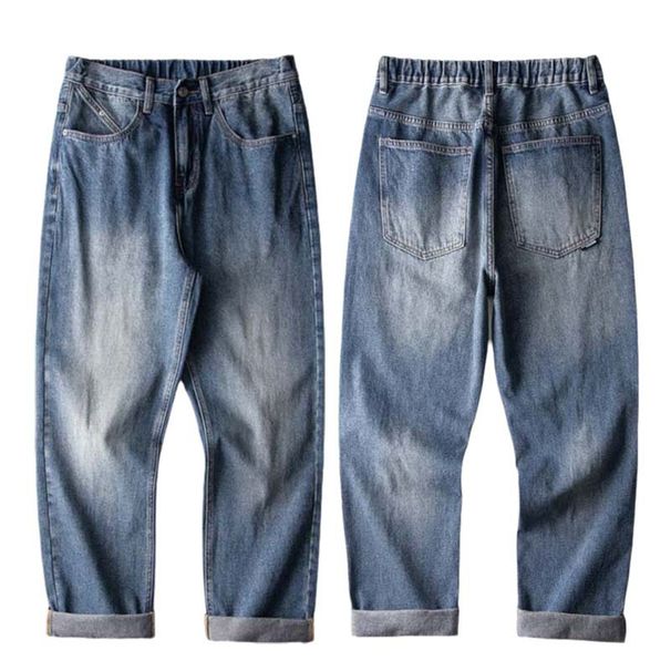 Men’s Vintage Washed Baggy Jeans – Streetwear High-Waisted Loose Fit Denim Pants (28-40)_mkmklike.com