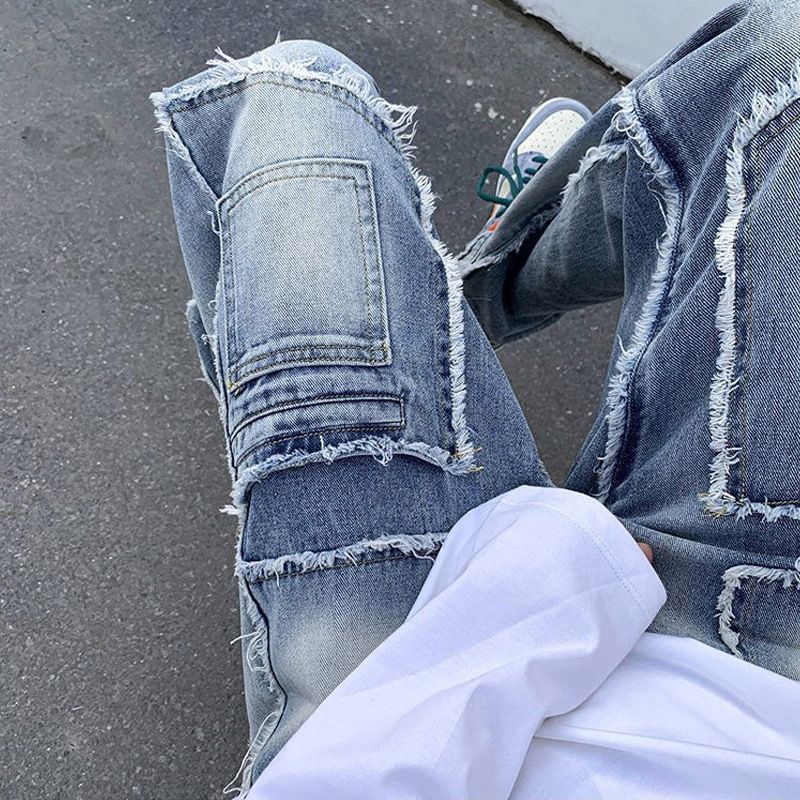Nordmann American Retro Workwear Jeans For Men, Autumn And Winter Straight Loose Casual P, High Street Trend Hip-Hop Design_mkmklike.com