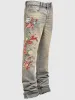 Men's Vintage Embroidered Straight Jeans High-quality Brand Y2K Fashion Floral Design Punk Style Trousers Stretch Male_mkmklike.com