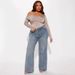 Wide-Leg Distressed Jeans For Women – Vintage Wash & Embroidered Detailing (Loose Fit, Comfortable & Stylish)_mkmklike.com
