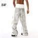 EF JEANS | 2024 New Product Niche Design Sense Hand-painted Gray And White Dirty Jeans Straight Loose Casual Pants_mkmklike.com