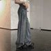 -Inspired Wide Leg Jeans For Women - Glam Rhinestone Embellished High Waist Flared Denim Pants With Vintage Wash_mkmklike.com