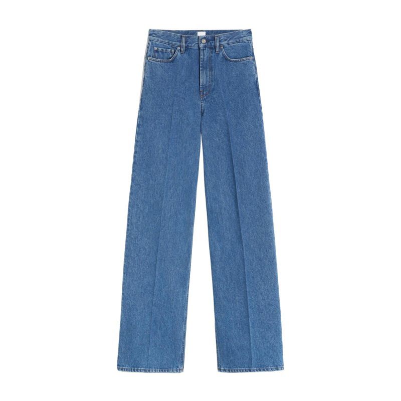 Women's High Waist Straight Leg Wide Leg Jeans - Comfortable Cotton Casual Trousers For Office & Daily Wear_mkmklike.com
