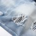 Men's Summer Blue Distressed Denim Shorts 5-Inch Inseam Casual Straight Fit Mid Rise_mkmklike.com