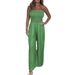 Women's Clothing fashion washed denim sexy tube top wide leg jumpsuit _mkmklike.com
