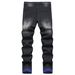 Men's Clothing Black Ripped Blue Jeans Work From Home Ready American Style Collection Denim Pants For Men_mkmklike.com