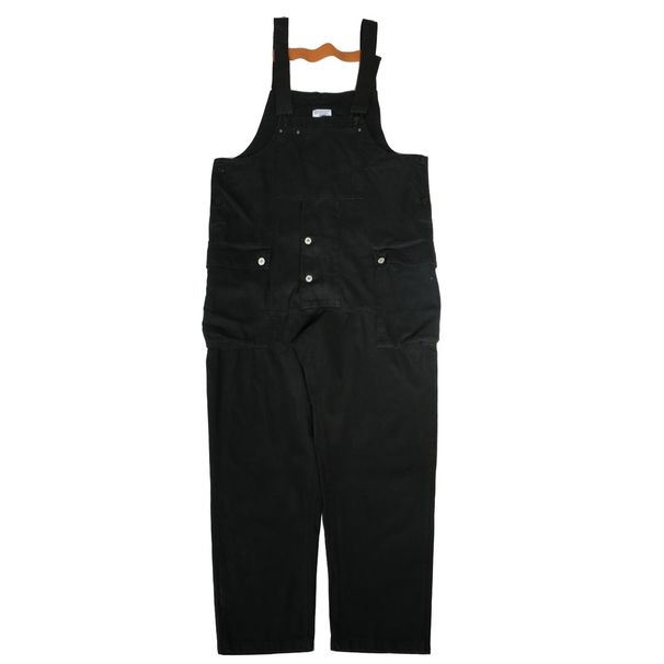 Pure Color Block Patchwork Cargo Overalls Men's American Style Multi-Pocket Suspender Pants Casual Denim Trousers_mkmklike.com